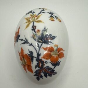 Vintage Limoges France Porcelain Egg Trinket Box – Hand-Painted Wildflowers